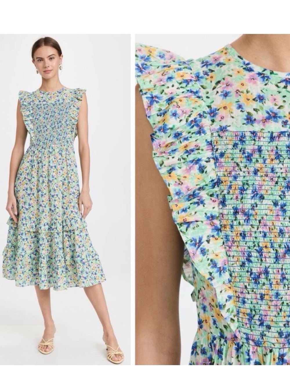 Shoshanna Taos Dress Spring Green 6